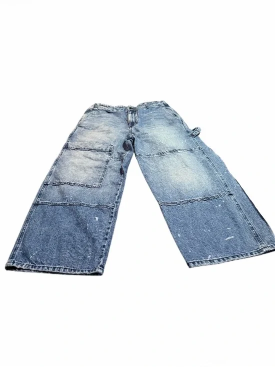 ASKK NY Carpenter Mammoth In Mulholland Paint Splatter Wide Leg High Rise Crop - Picture 4 of 10